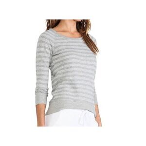 James Perse Stripe Vintage Raglan  Gray striped Sweatshirt sz 1 (Small)